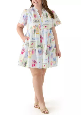 Crown & Ivy™ Plus Size Printed Peasant Dress | Belk