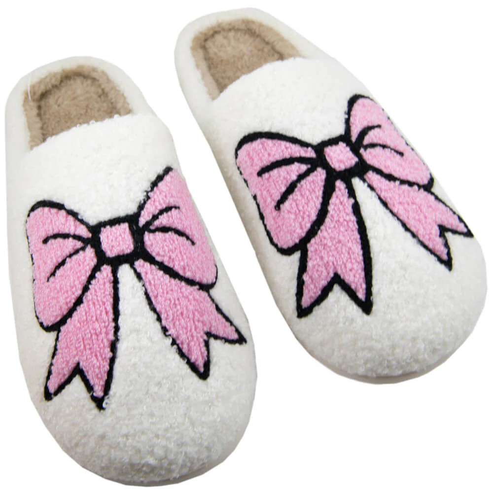 Light Pink Bow Slippers | Katydid.com