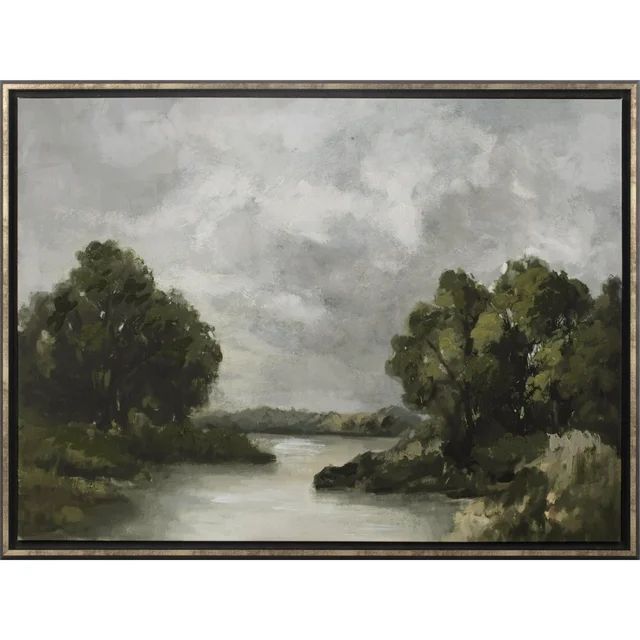 My Texas House Down the River Landscape Framed Emb Canvas 40" x 30" | Walmart (US)