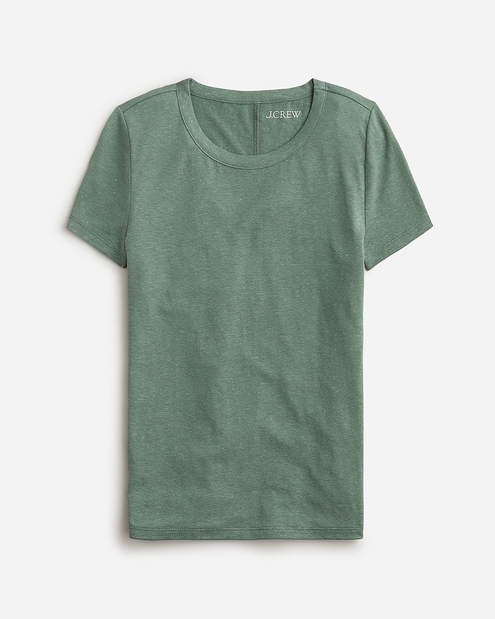 Stretch linen-blend crewneck T-shirt | J.Crew US