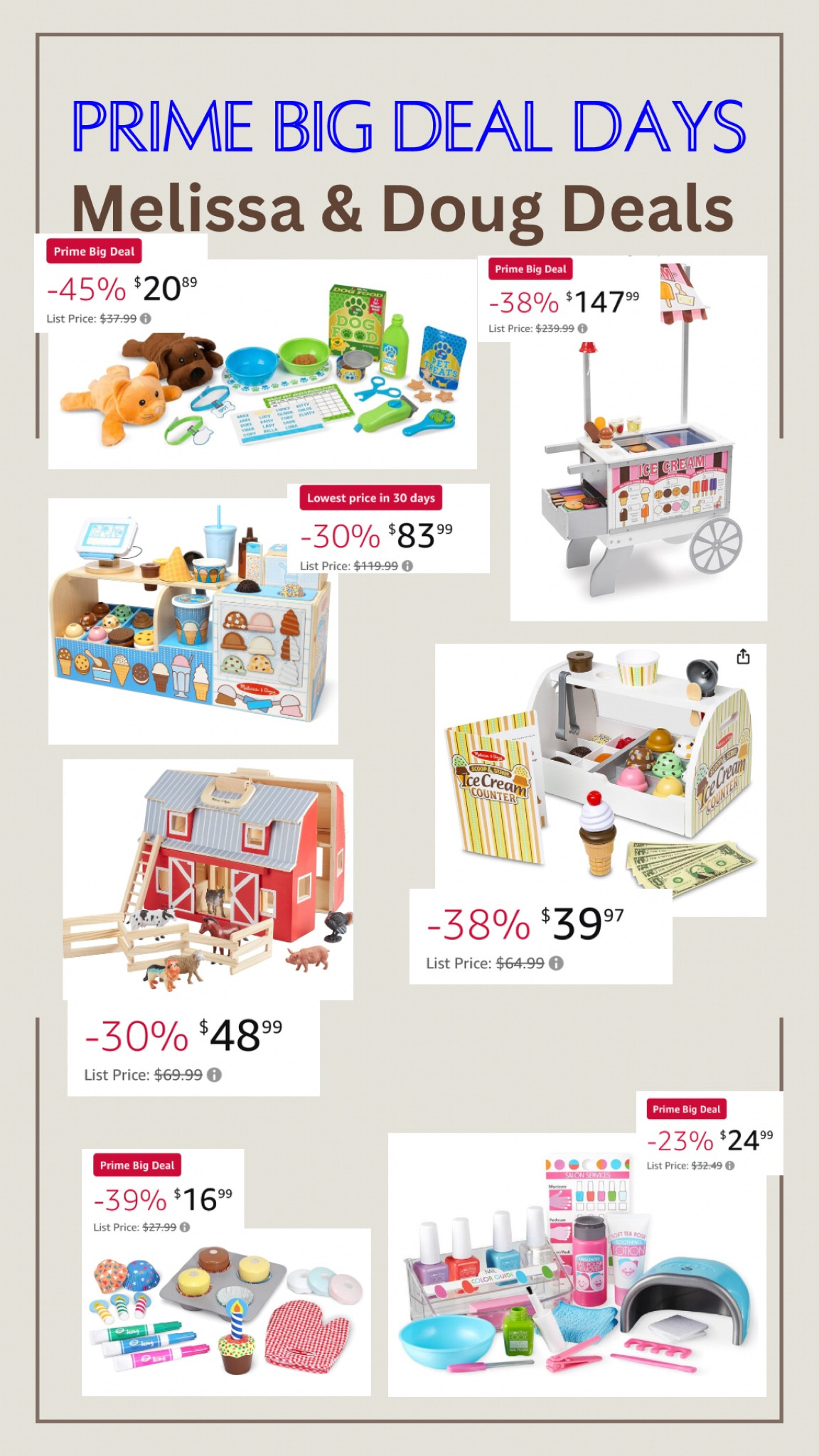 Melissa and Doug! 

#LTKxPrime #LTKGiftGuide #LTKHolidaySale