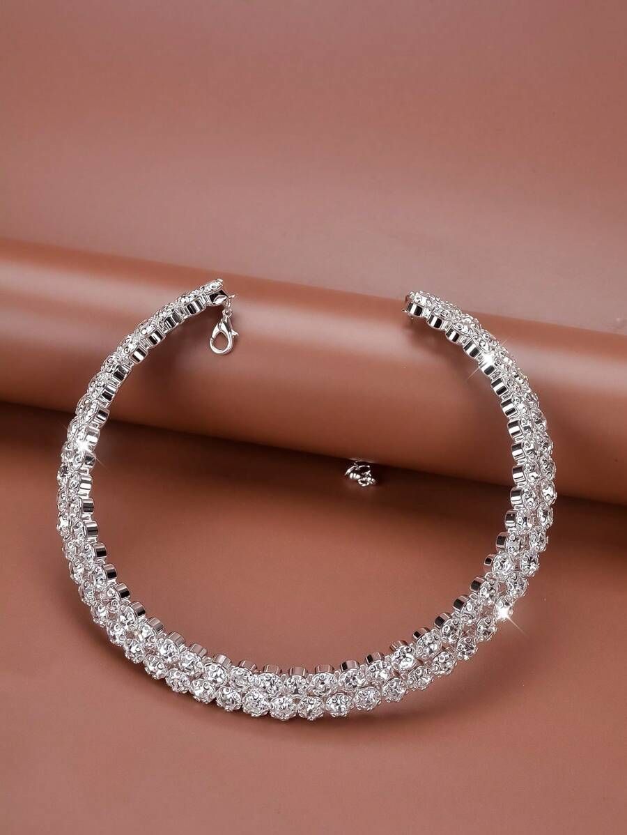 1pc Versatile Rhinestone Collar Necklace For Women, Party Wedding Fashion Accessory | SHEIN