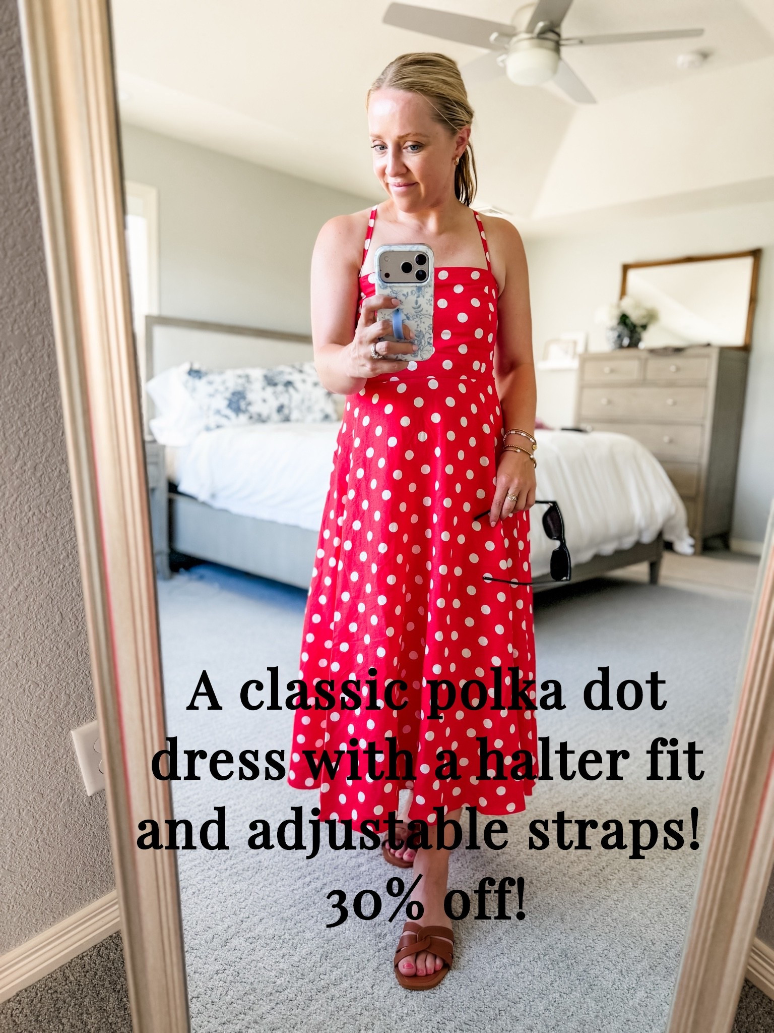 This dress has adjustable straps and I love the halter style! Fits tts and perfect for summer! 

Summer dresses, summer style, polka dot, petite outfit

#LTKootd #LTKPetite #LTKSaleAlert