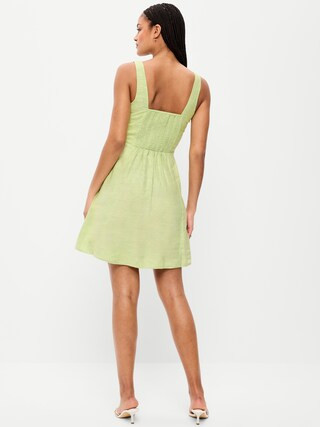 Fit & Flare Linen Mini Dress | Old Navy (CA)