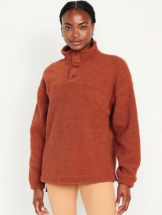 Step-Hem Sherpa Pullover for Women | Old Navy (US)