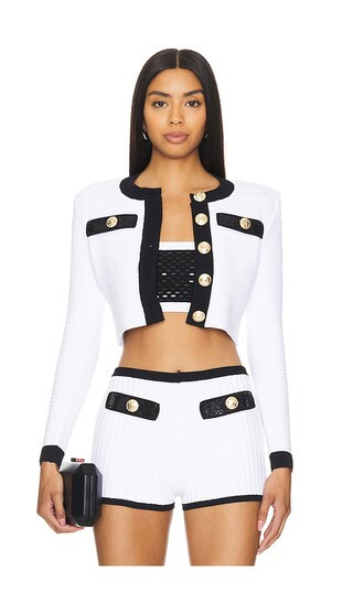 Ainsley Jacket in White & Black | Revolve Clothing (Global)