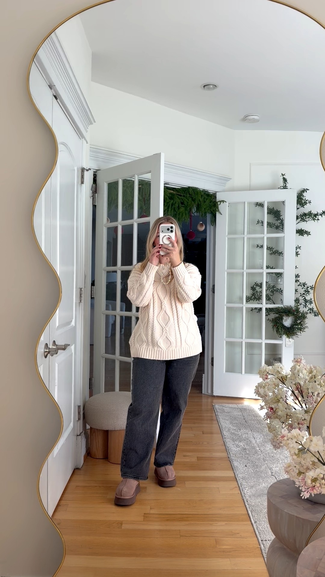 Casual winter outfit on repeat! This sweater is so cozy and great for layering in winter months!

#sweater #outfit #casualoutfit #winteroutfit #jeans #uggs #giftideaforher #giftideas 

#LTKGiftGuide #LTKootd #LTKmomlife