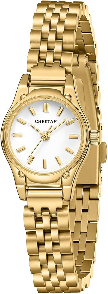 CHEETAH Gold Watches for Women, Dainty Small Round Dial, with Stainless Steel Bracelet Watchband,... | Amazon (US)