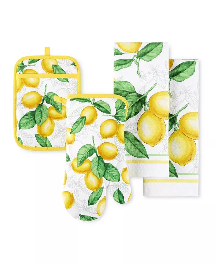 Lots of Lemons Modern Kitchen Towel, Oven Mitt, Potholder 4-Pack Set | Macy's