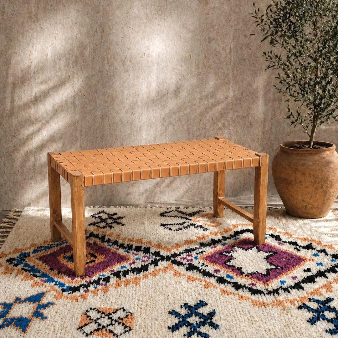 Handmade Moroccan Bench – Artisan Wooden Ottoman Seat – Berber Style Entryway Bench . - Etsy | Etsy (Global)