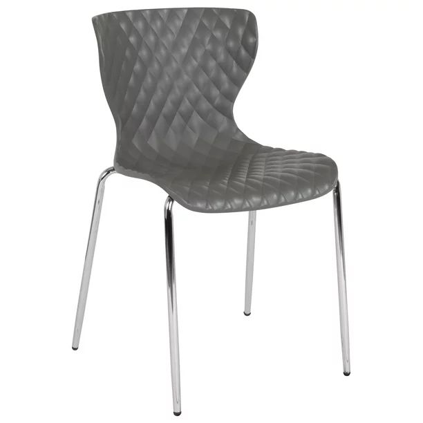 Flash Furniture Lowell Contemporary Design Gray Plastic Stack Chair | Walmart (US)