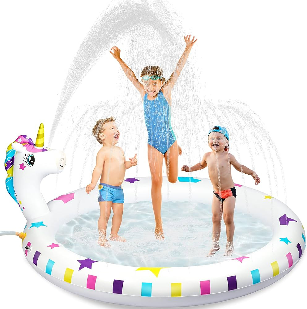 Inflatable Sprinkler Pool for Kids, Toddler Sprinkler Pad & Splash Play Mat Backyard Summer Party... | Amazon (US)