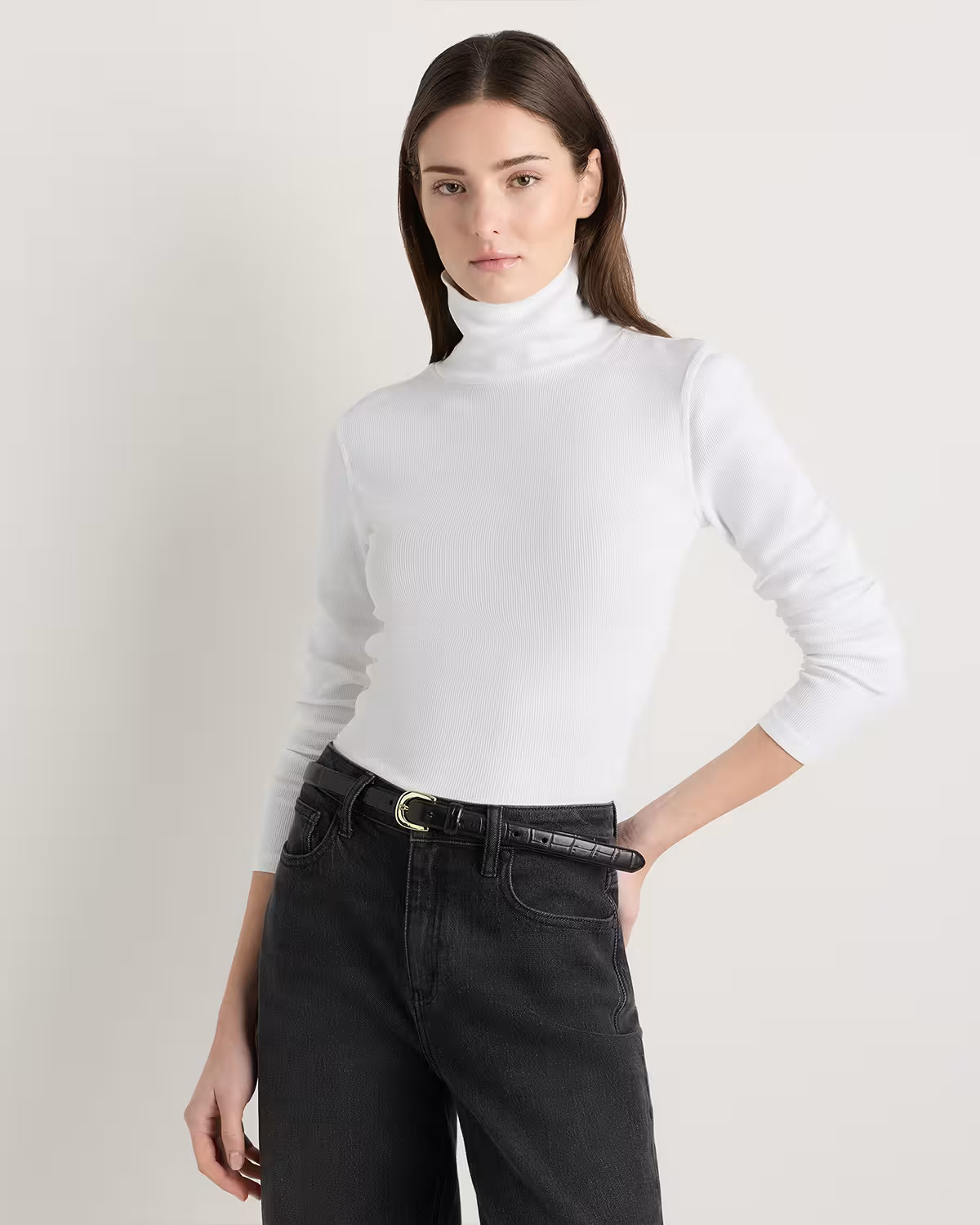 Organic Cotton Micro-Rib Turtleneck | Quince
