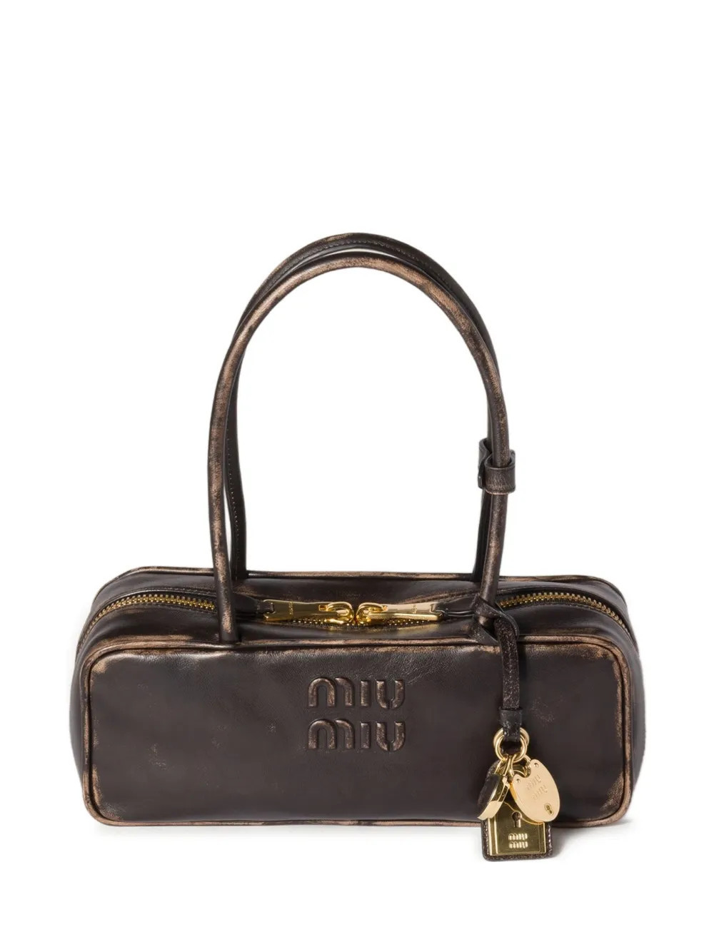 Miu Miu Beau nappa leather bag - Brown | Farfetch Global