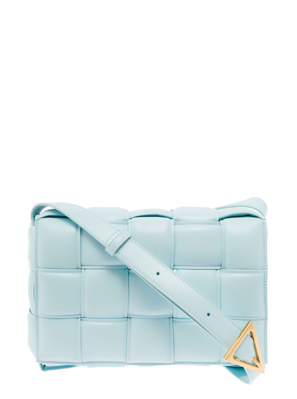Light Blue Padded Cassette Crossbody Bag In Intreccio Nappa Leather Bottega Veneta Woman | Italist.com US