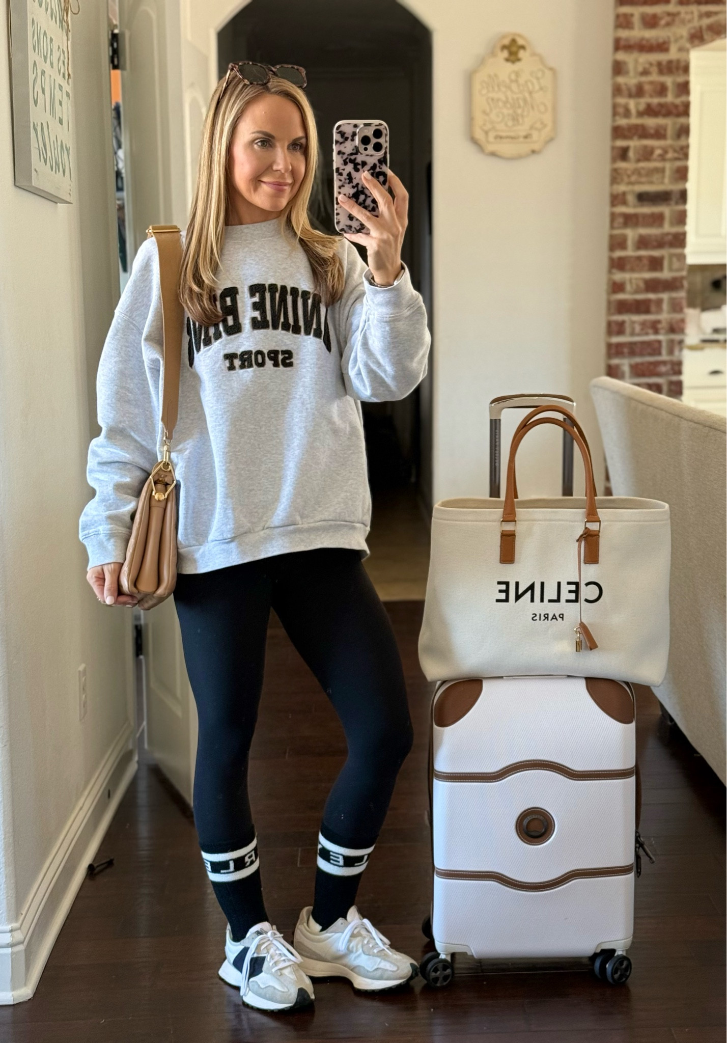 Travel outfit. Love this luggage! 

#LTKSaleAlert #LTKTravel #LTKActive