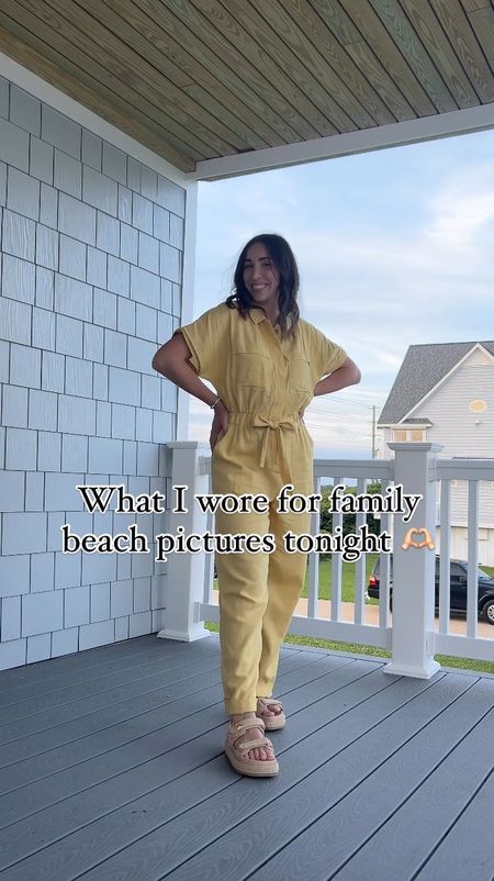 Family beach pictures,
Linen jumpsuit outfit 💛

#LTKVideo #LTKShoeCrush #LTKFindsUnder50