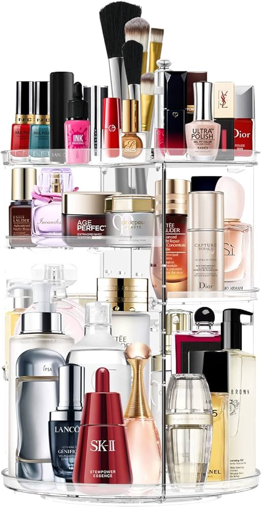 Makeup Organizer 360 Rotating Cosmetic Organizer DIY Adjustable Makeup Carousel Spinning Holder R... | Amazon (US)