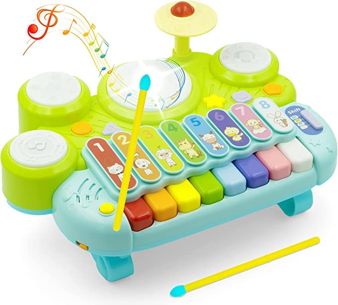 Marstone Montessori Musical Toy 3 in 1 Baby Piano Keyboard Kids, Xylophone Toddlers Drum Set for ... | Amazon (US)