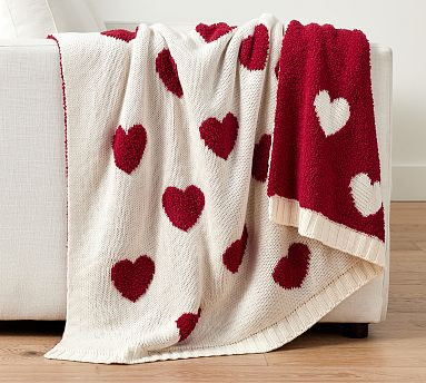 Heart Jacquard Knit Throw | Pottery Barn (US)