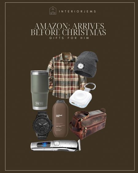 Amazon gifts for him that arrive before Christmas, last-minute gift, ideas for him, yeti, Tumblr with handle, plaid shirt, headlamp hat, Dopp kit, men’s body wash, beard, trimmer, watch, last minute, gifts for dad, last minute gifts for him from Amazon

#LTKhome #LTKGiftGuide #LTKmens