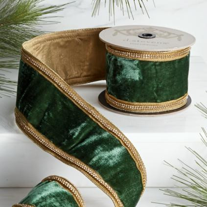 Velvet Gilded Edge Ribbon | Frontgate