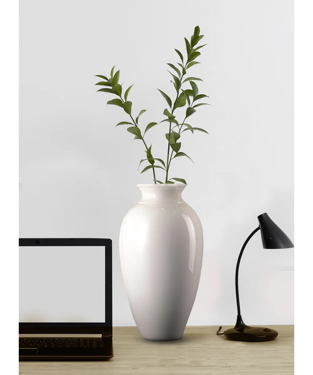Winston Porter Desia White Ceramic Table Vase & Reviews | Wayfair | Wayfair North America