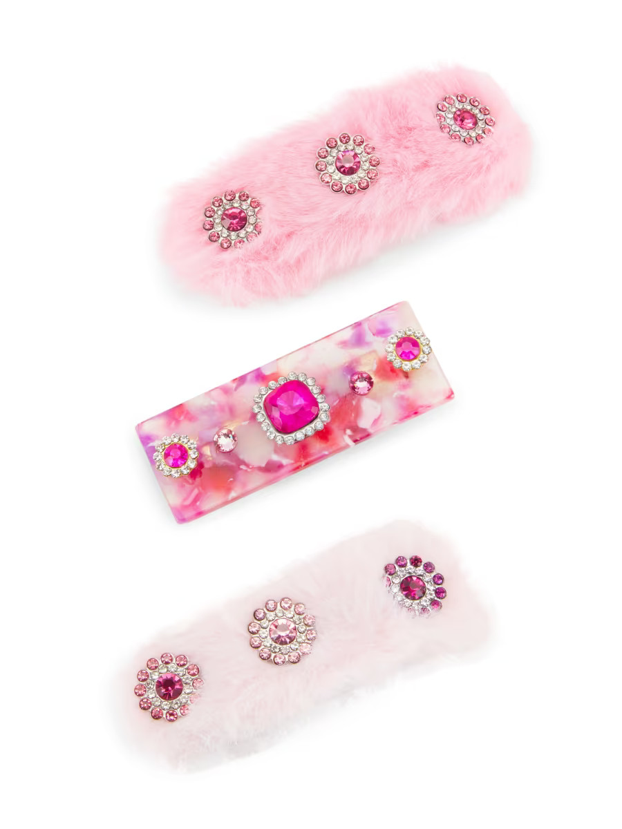 Girl's 3-Piece Faux Fur Clips | Saks Fifth Avenue