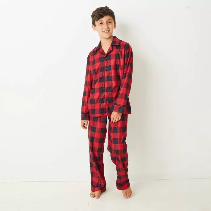 Kids' Holiday Buffalo Check Flannel Matching Family Pajama Set - Wondershop™ Red | Target