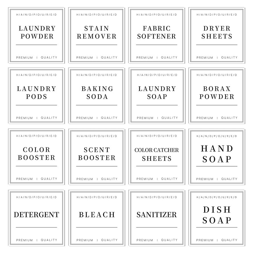 TESWEY Laundry Labels - 18PCS PVC Set for Organizing, Waterproof for Laundry Containers & Glass J... | Amazon (US)