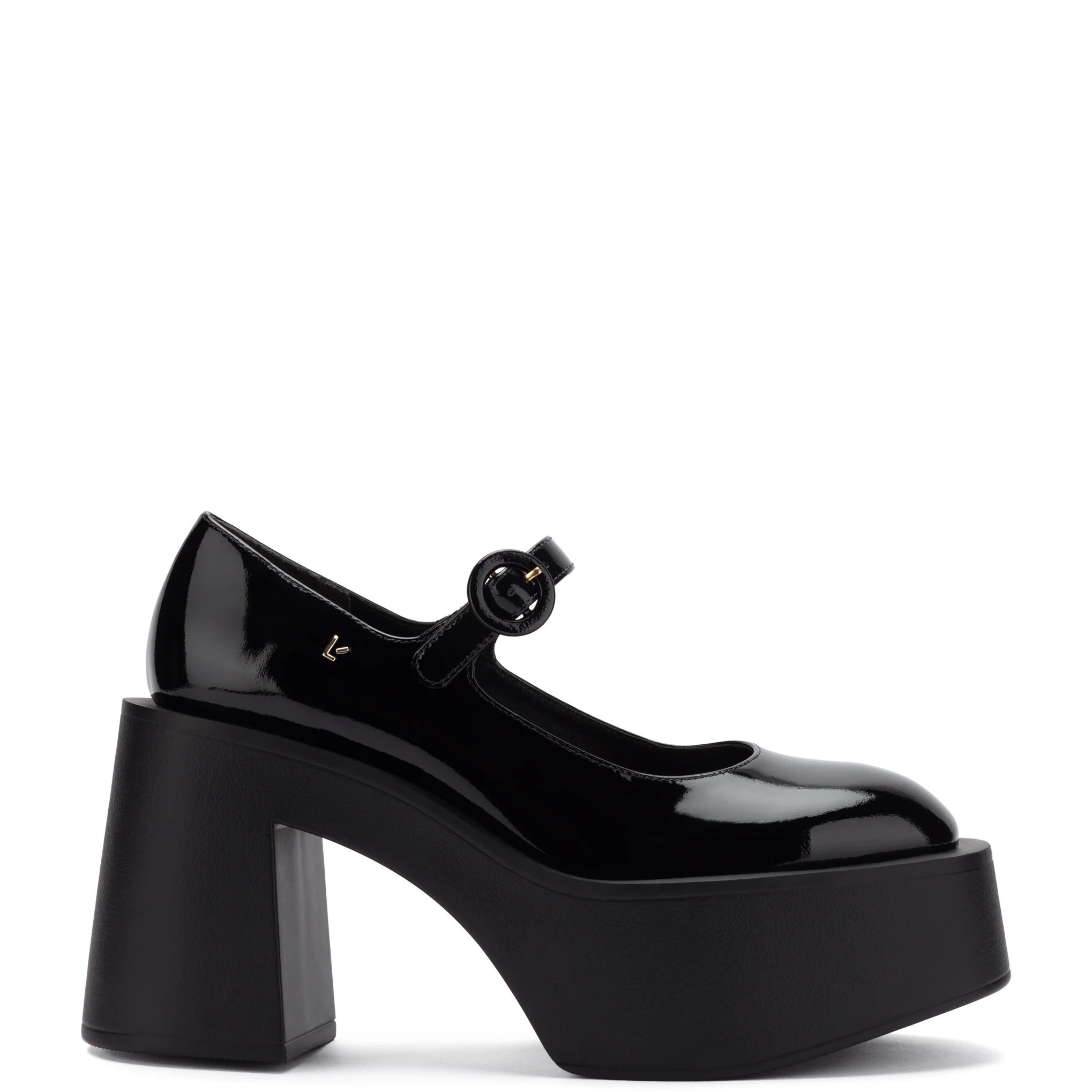 Olivia Platform Pump In Black Patent Leather | Larroude