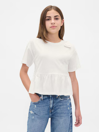 Kids Bow Peplum T-Shirt | Gap (US)
