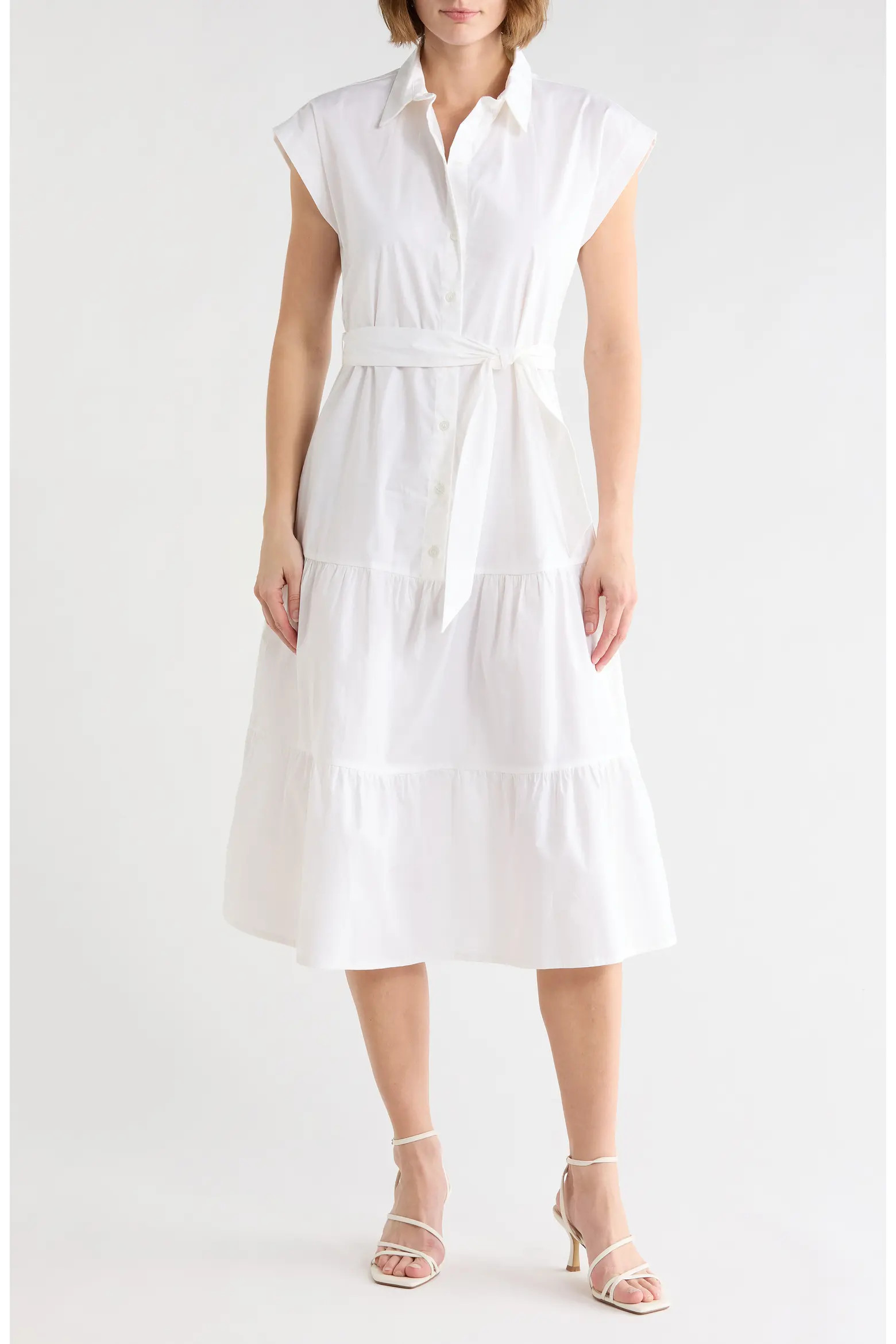 Tie Waist Stretch Cotton Shirtdress (Women) | Nordstromrack | Nordstrom Rack