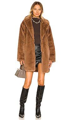 LAMARQUE Linnea Faux Fur Jacket in Mink Brown from Revolve.com | Revolve Clothing (Global)