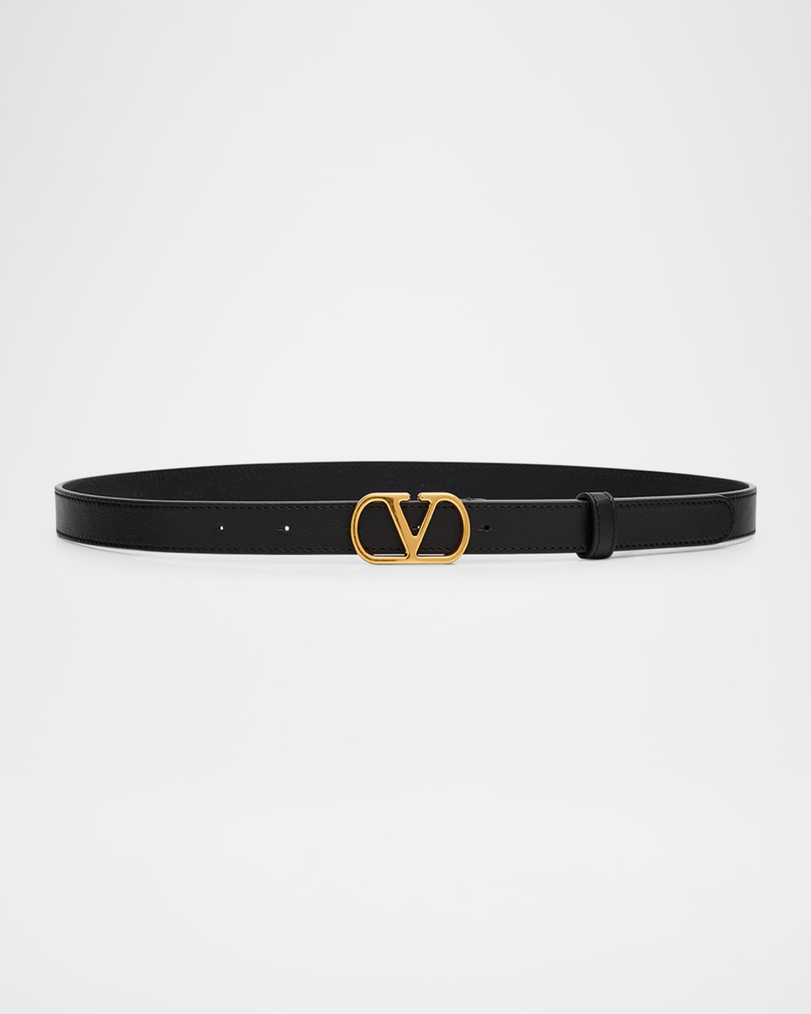 VLogo Signature Leather Belt, 20mm | Neiman Marcus