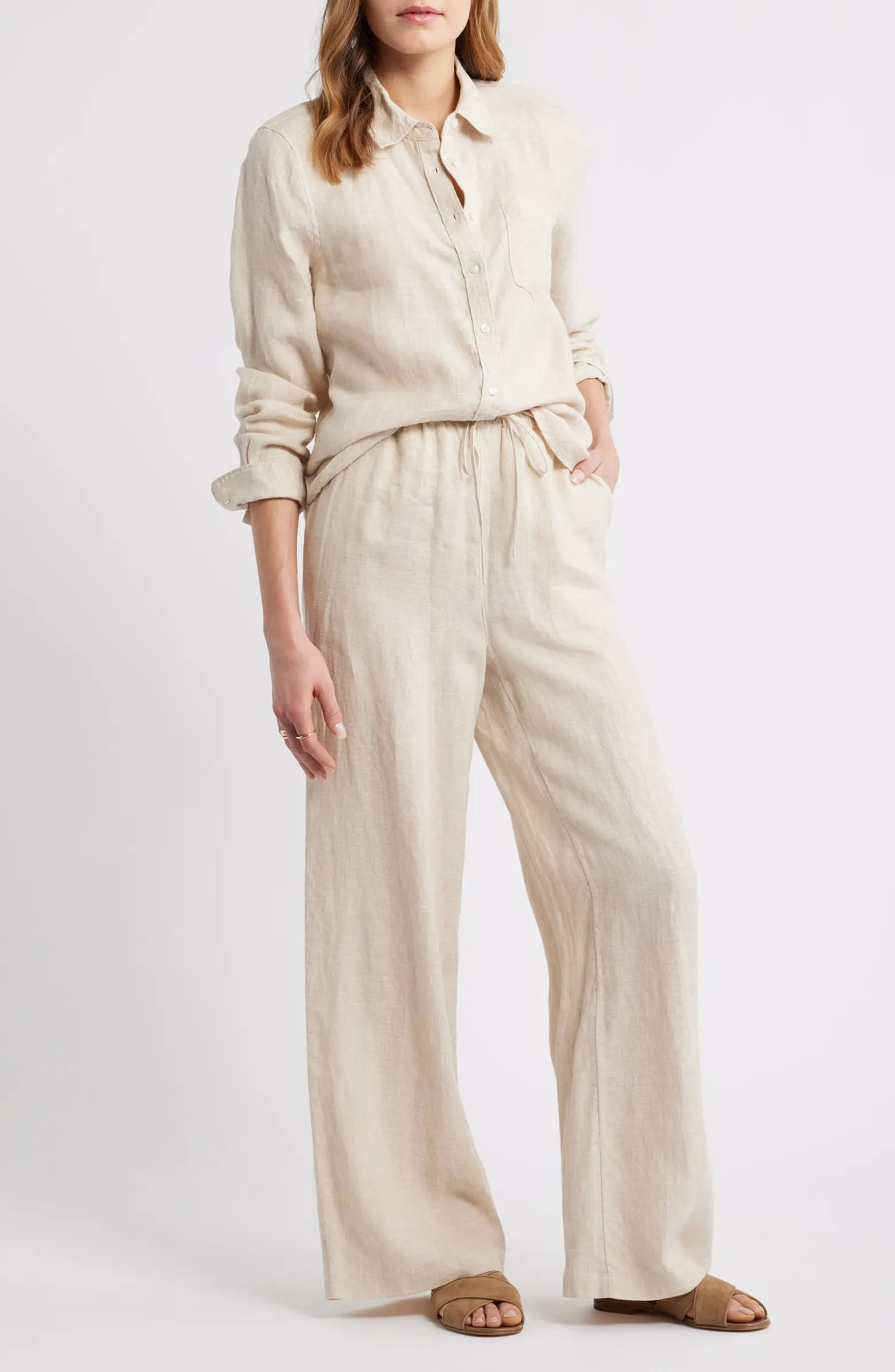 Easy Wide Leg Linen Pants | Nordstrom