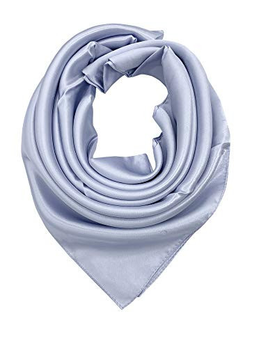 YOUR SMILE Pure Light Grey Silk Feeling Scarf Women's Large Square Satin Headscarf (331) | Amazon (US)
