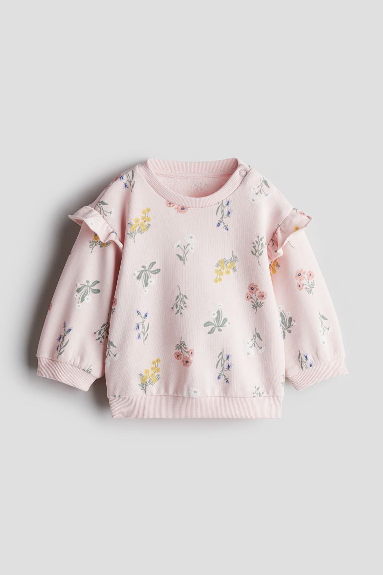 Sweatshirt - Light pink/floral - Kids | H&M US | H&M (US + CA)