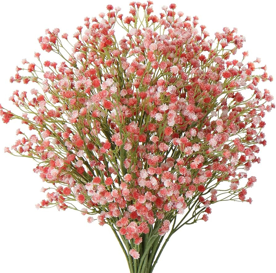 Amazon.com: DILATATA 23 Inch Pink 3 Branches Baby’s Breath Flowers Artificial Plants Plastic Ba... | Amazon (US)