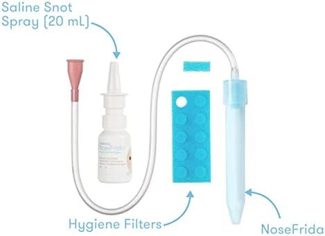 Baby Nasal Aspirator NoseFrida The Snotsucker with 10 Extra Hygiene Filters and All-Natural Saline N | Amazon (US)
