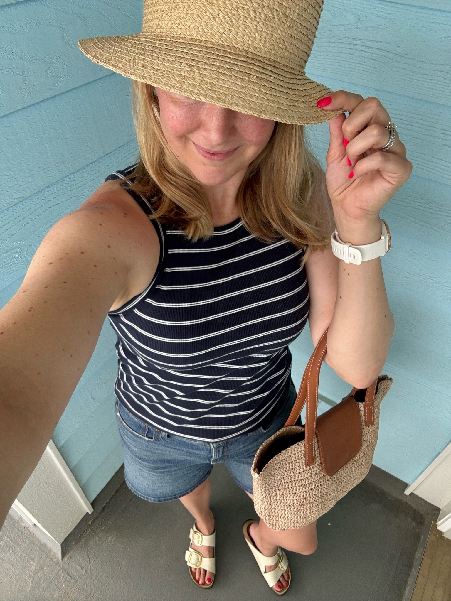 What I wore at the beach

Casual comfy summer look. Love these tanks.. been buying for years and such good quality. More affordable option linked that I recommend too 

Shorts are perfect for mom life! High rise and longer length. Super flattering and comfortable in my typical shorts size

Straw bucket hat is a great beach or pool day staple. Currently on sale for $25! 

Straw tote & buckle sandals to accessorize:)

#LTKgrwm #LTKootd