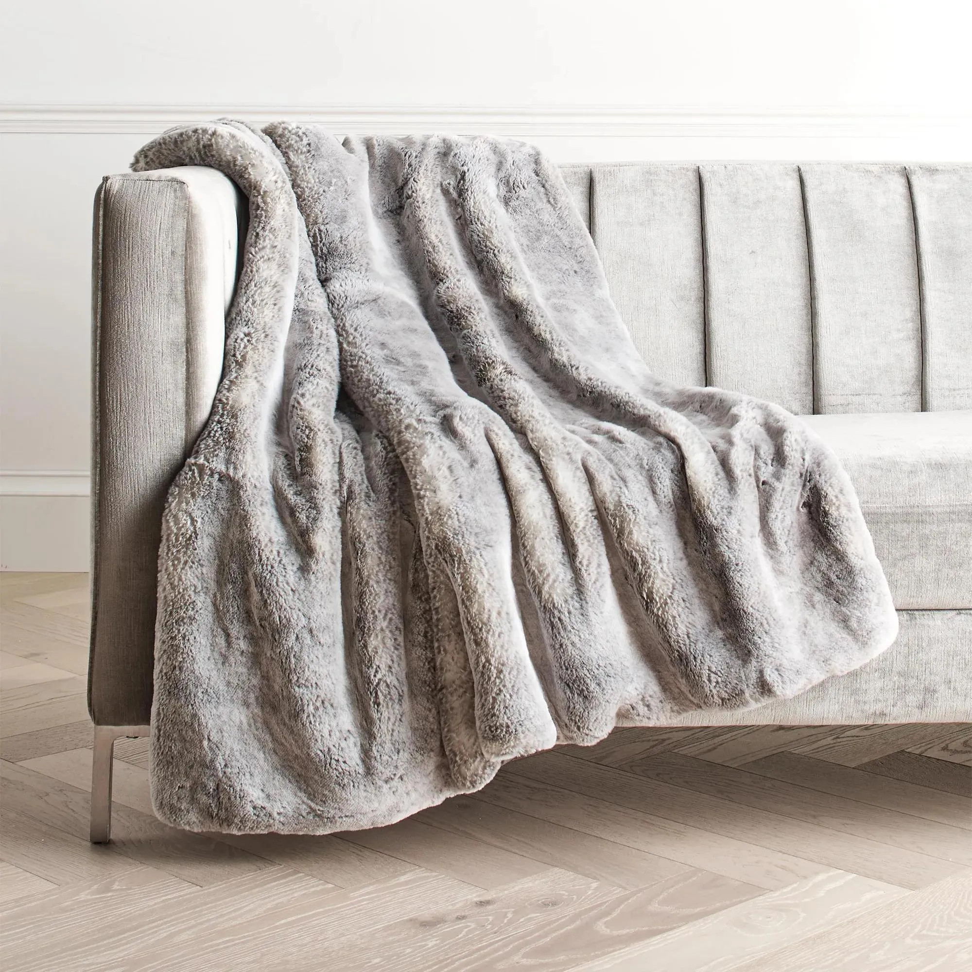 Chinchilla Throw | Grey | Throws | Z Gallerie | 50" x 60" | 100% Acrylic | Z Gallerie