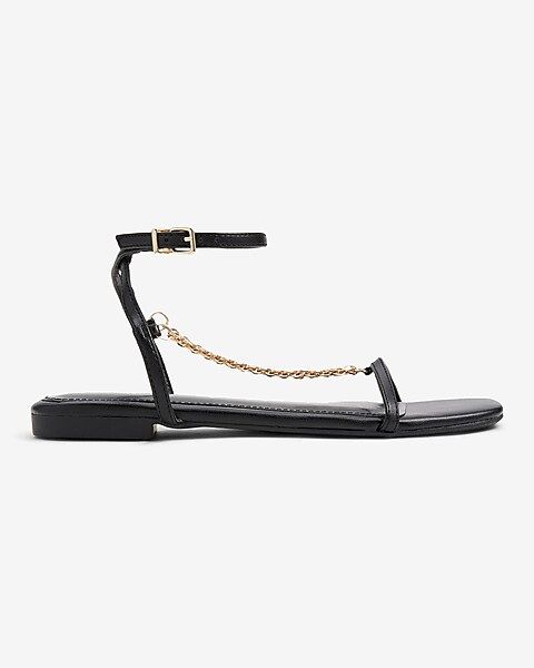 Chain Strap Flat Sandals | Express