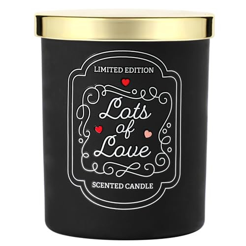 Valentines Candle - Valentine's Day Gifts for Him Her - Mens Husband Boyfriend Valentines Day Gifts, Midnight Hour Scented Candles, Birthday Candle for Girlfriend Wife 10oz (Lots of Love) | Amazon (US)