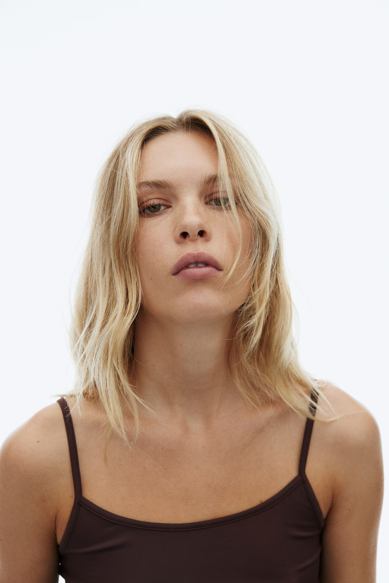 Microfibre strappy top - Burgundy - Ladies | H&M GB | H&M (UK, MY, IN, SG, PH, TW, HK)