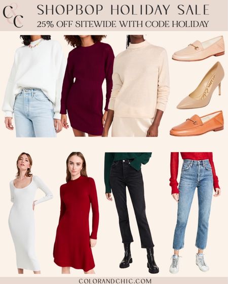 Shopbop holiday sale with 25% off sitewide with code HOLIDAY! Linking below some of my favorites including my Sam Edelman mules, Agolde crop jeans, cashmere sweaters and more! 

#LTKshoecrush #LTKsalealert #LTKHoliday