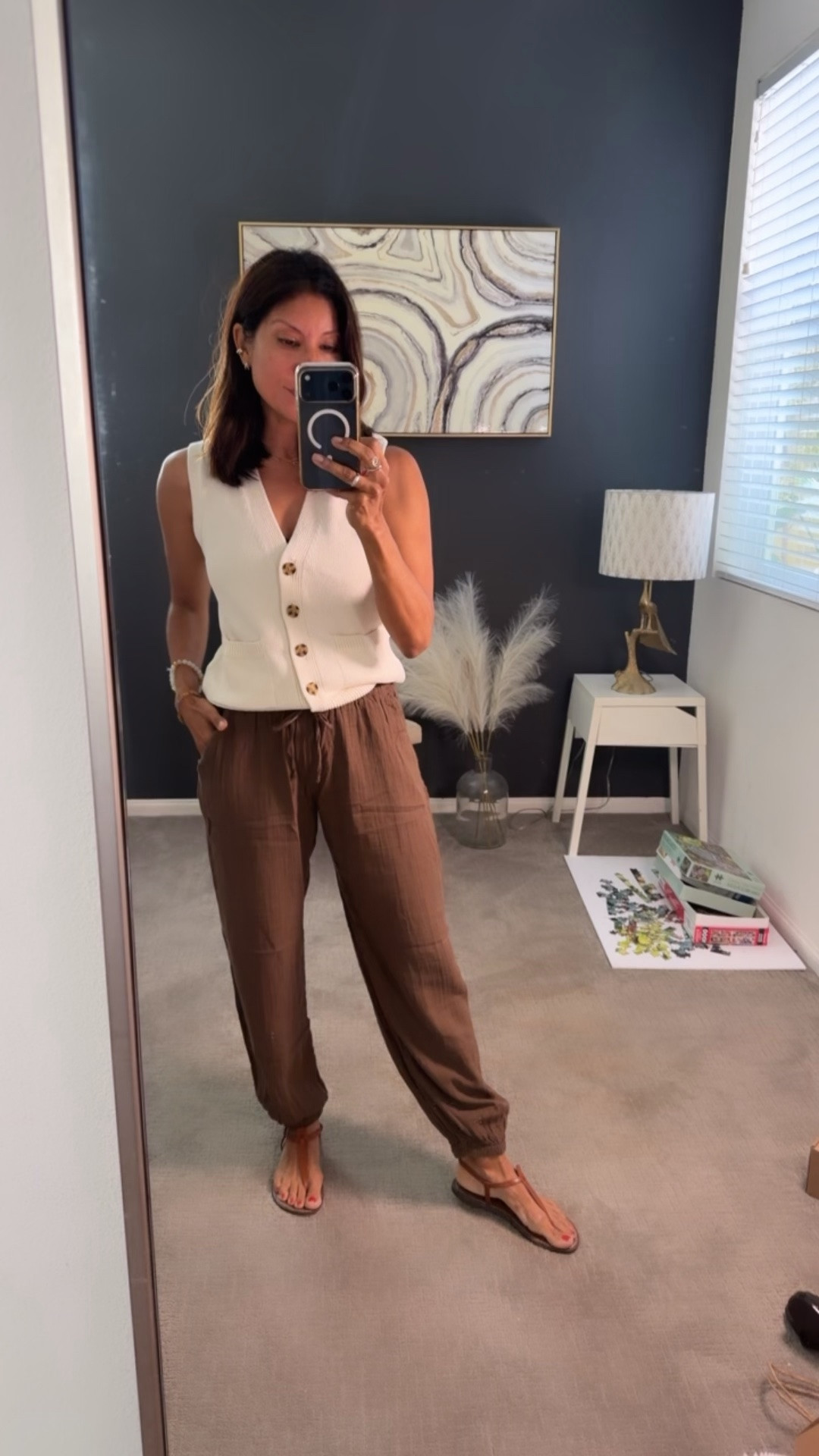 A Gap order came in 

Comfy gauze joggers xs 
Cute sweater vest top xs 


Vacation outfit 
Summer style

#LTKPetite #LTKOver40 #LTKSeasonal