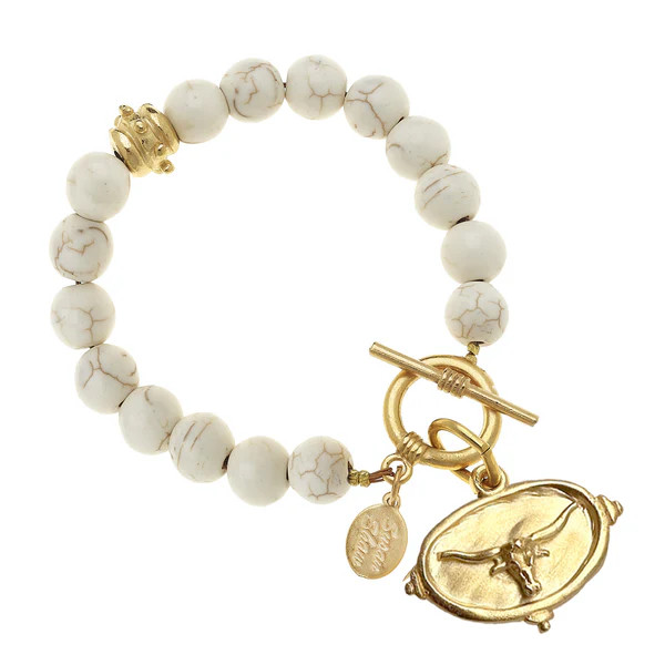 White Turquoise Longhorn Bracelet | Susan Shaw
