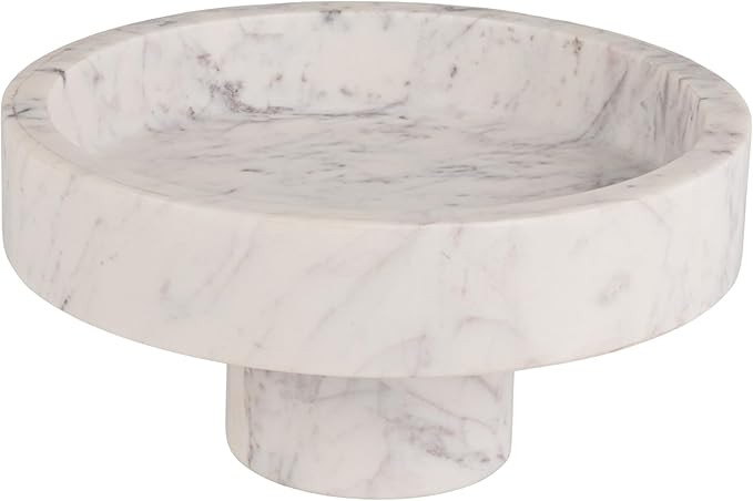 Bloomingville Marble Round Pedestal, White | Amazon (US)