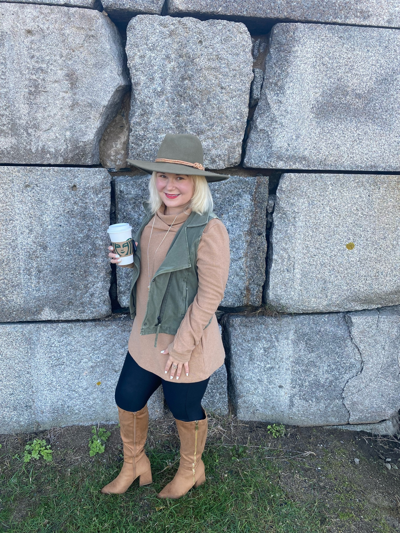 My fall staples: a dudley fleece, spanx leggings, and boots. I accessorize with a vest and hat. 

#LTKStyleTip #LTKWorkwear #LTKSeasonal